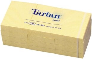 Клейкие листы Tartan, 51x38 мм, 1200 листочков, желтые цена и информация | Тетради и бумажные товары | 220.lv