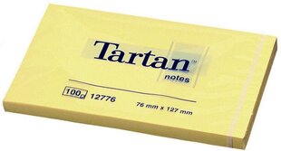 Līmlapiņas TARTAN, 51x76 mm, 100 lapiņas, dzeltenas cena un informācija | Burtnīcas un papīra preces | 220.lv