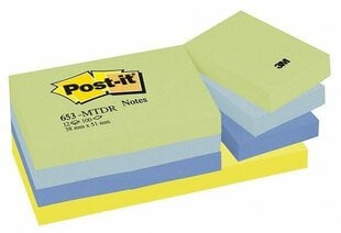 Līmlapiņas POST-IT Dreamy colours, 38x51 mm, 12x100 lapiņas. cena un informācija | Burtnīcas un papīra preces | 220.lv