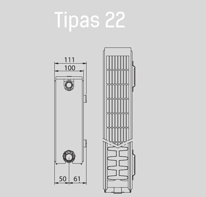 Radiators Henrad Renorad K4 22K 550x1000 (renovācijas) цена и информация | Apkures radiatori | 220.lv