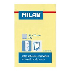 Līmlapiņas MILAN, 50 x 76 mm, 100 lapiņas, dzeltenas cena un informācija | Burtnīcas un papīra preces | 220.lv