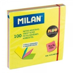 Līmlapiņas MILAN CHAMELEON, 76 x 76 mm, 100 lapiņas, krāsainas cena un informācija | Burtnīcas un papīra preces | 220.lv