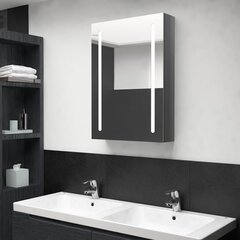 Vannas istabas skapis ar spoguli un LED apgaismojumu, 50x13x70 cm, pelēks цена и информация | Шкафчики для ванной | 220.lv