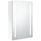 Vannas istabas skapis ar spoguli un LED apgaismojumu, 50x13x70 cm, balts цена и информация | Vannas istabas skapīši | 220.lv