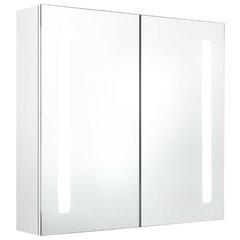Vannas istabas skapis ar spoguli un LED apgaismojumu, 62x14x60 cm, balts cena un informācija | Vannas istabas skapīši | 220.lv