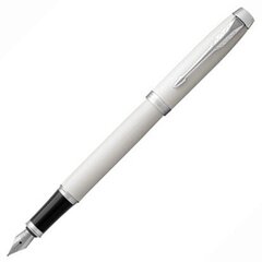 Pildspalva ar spalvu PARKER IM, balts lakots korpuss ar sudraba krāsas detaļām cena un informācija | Rakstāmpiederumi | 220.lv