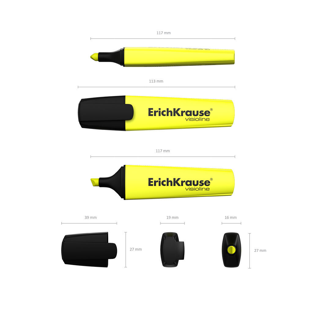 ErichKrause® Visioline V-12, tintes krāsa: dzeltena, rozā, oranža, zaļa (4 kastes) цена и информация | Rakstāmpiederumi | 220.lv