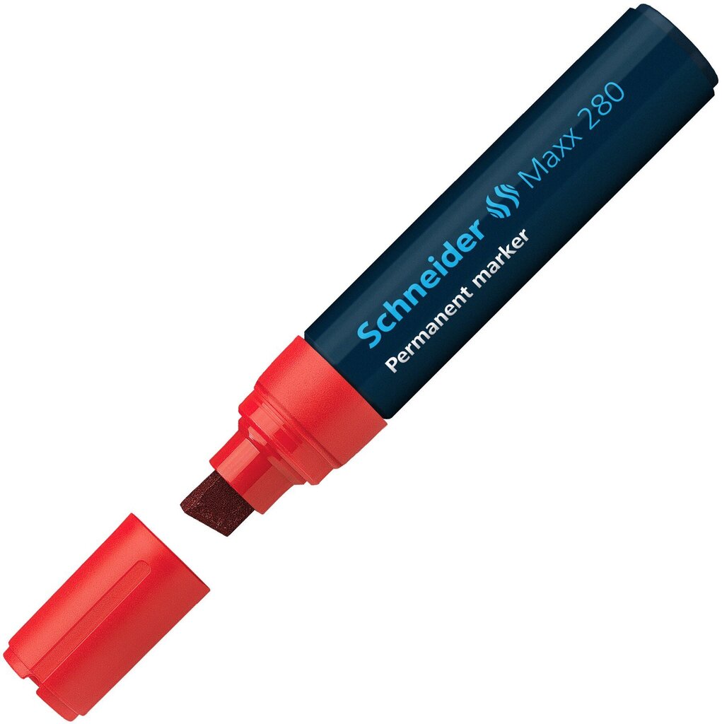 Permanents marķieris SCHNEIDER Maxx 280, platas formas galviņa, 4-12 mm, sarkans цена и информация | Rakstāmpiederumi | 220.lv