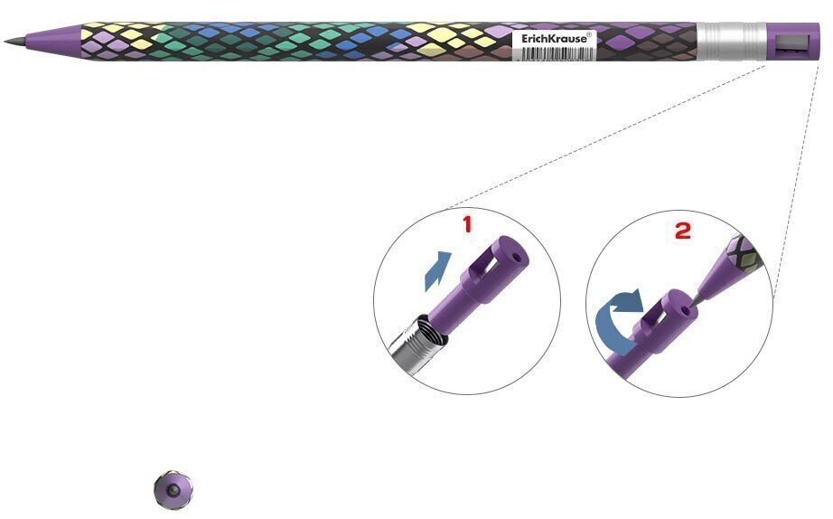 Automātisks zīmulis ERICH KRAUSE Color Touch, Purple Python, 2 mm cena un informācija | Rakstāmpiederumi | 220.lv