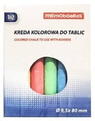 Skolas krītiņi, apaļi, 12 gab., dažādas krāsas цена и информация | Принадлежности для рисования, лепки | 220.lv