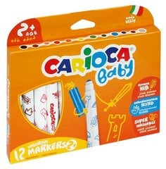 Фломастеры 42814 CARIOCA SUPER BABY, 12 цветов цена и информация | Принадлежности для рисования, лепки | 220.lv