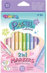 Divpusēji flomāsteri COLORINO Pastel, 10 krāsas цена и информация | Принадлежности для рисования, лепки | 220.lv