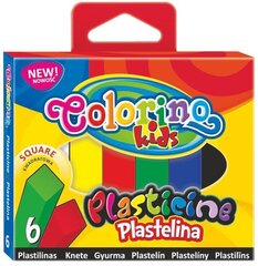 Plastilīns COLORINO, kvadrāta, 6 krāsas cena un informācija | Modelēšanas un zīmēšanas piederumi | 220.lv
