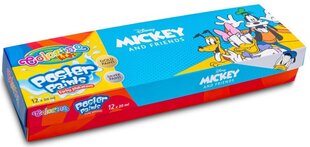 Guašas COLORINO Disney "Mickey", 12 krāsas + zelta un sudraba cena un informācija | Modelēšanas un zīmēšanas piederumi | 220.lv