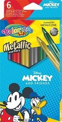 Spīdīgi flomāsteri COLORINO Disney "Mickey", 6 krāsas cena un informācija | Modelēšanas un zīmēšanas piederumi | 220.lv