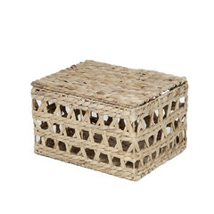 Pīta kaste no ūdens hiacintes 35x29 cm cena un informācija | Veļas grozi un mantu uzglabāšanas kastes | 220.lv