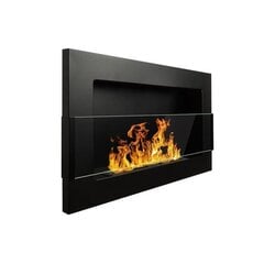 Sienas-iebūvējamais biokamīns Bioheat 650x400 Black Glass цена и информация | Камины | 220.lv