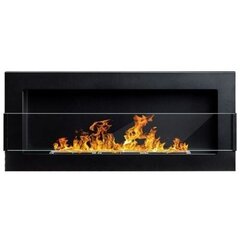 Sienas-iebūvējamais biokamīns Bioheat 900x400 Black Glass цена и информация | Камины | 220.lv