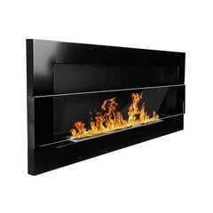 Sienas-iebūvējamais biokamīns Bioheat 900x400 Black Less Glass цена и информация | Камины | 220.lv