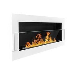 Sienas-iebūvējamais biokamīns Bioheat 900x400 White Less Glass цена и информация | Камины | 220.lv