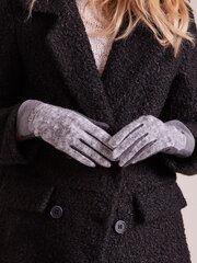 темно-серые перчатки с трикотажной вставкой цена и информация | Женские перчатки | 220.lv