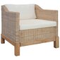 Divdaļīgs dīvānu komplekts ar matračiem, dabīga rotangpalma cena un informācija | Dīvāni | 220.lv