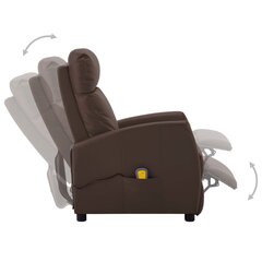 Masāžas krēsls, atgāžams, brūna mākslīgā āda цена и информация | Кресла для отдыха | 220.lv