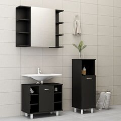 Комплект мебели для ванной, 3 части, черный цена и информация | Комплекты в ванную | 220.lv