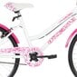 Bērnu velosipēds, 24 collas, rozā ar baltu cena un informācija | Velosipēdi | 220.lv