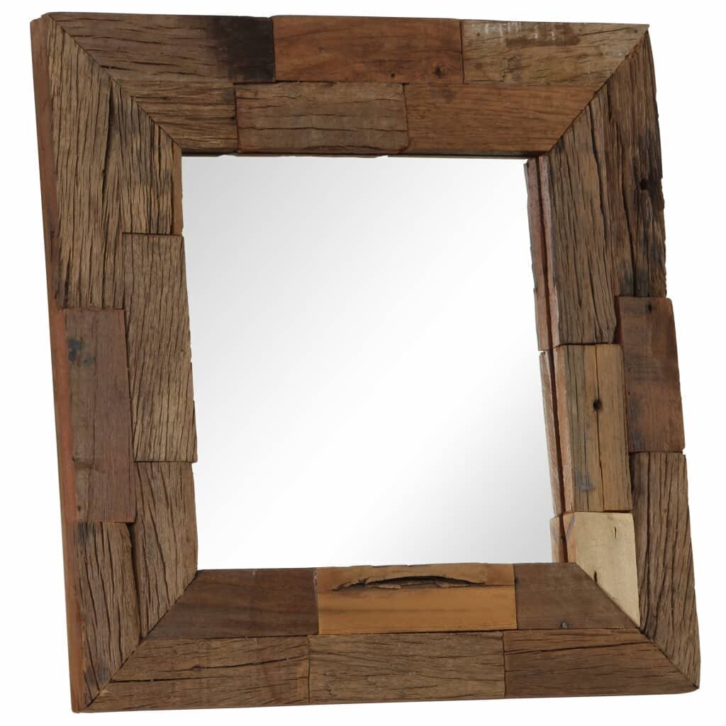 Spogulis, pārstrādāts masīvkoks, 50x50 cm cena un informācija | Spoguļi | 220.lv