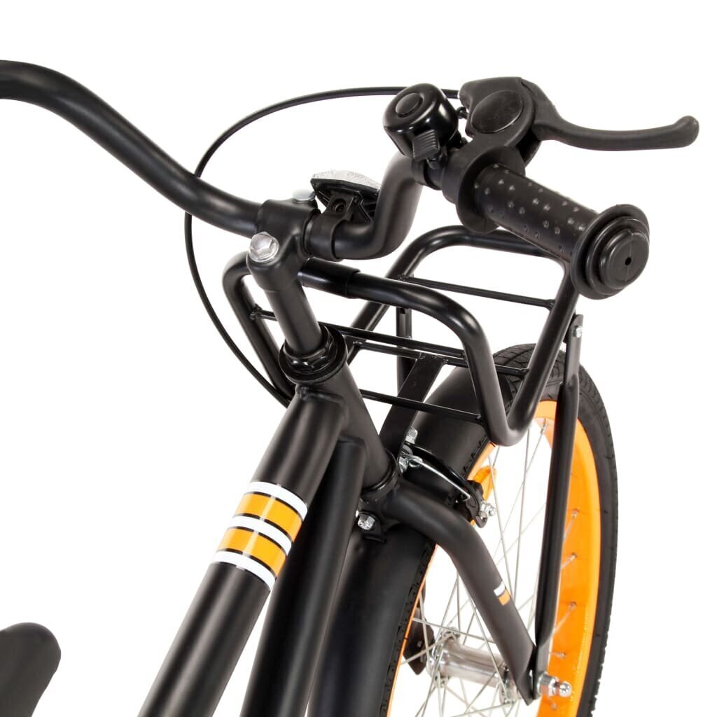 Bērnu velosipēds ar priekšējo bagāžnieku, 18", oranžs ar melnu cena un informācija | Velosipēdi | 220.lv