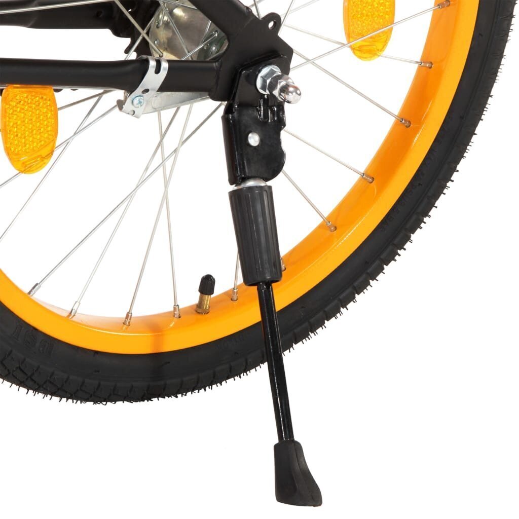Bērnu velosipēds ar priekšējo bagāžnieku, 18", oranžs ar melnu цена и информация | Velosipēdi | 220.lv