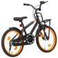 Bērnu velosipēds ar priekšējo bagāžnieku, 18", oranžs ar melnu cena un informācija | Velosipēdi | 220.lv