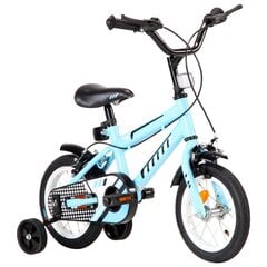 Bērnu velosipēds, 12 collas, melns ar zilu цена и информация | Велосипеды | 220.lv