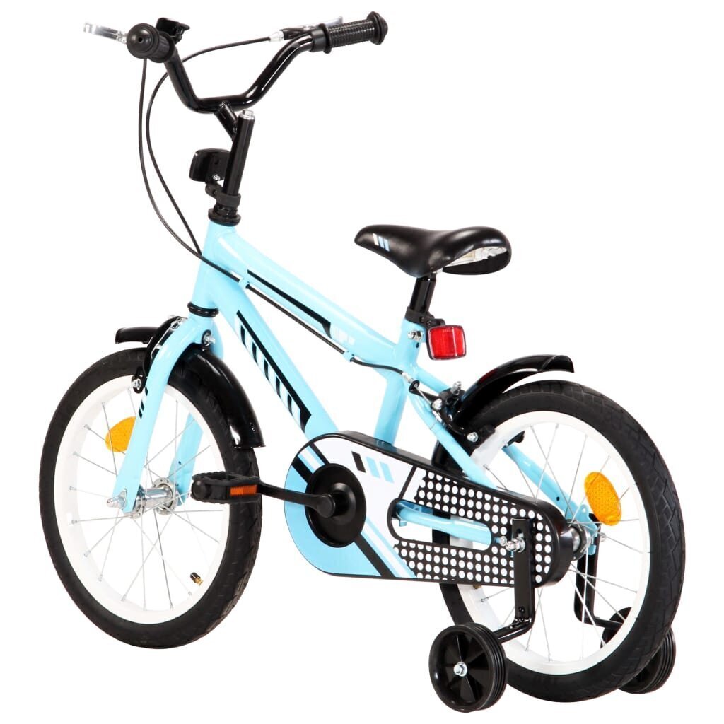 Bērnu velosipēds, 16 collas, melns ar zilu cena un informācija | Velosipēdi | 220.lv
