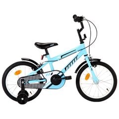 Bērnu velosipēds, 16 collas, melns ar zilu цена и информация | Велосипеды | 220.lv
