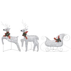 Ziemassvētku dekorācija, ziemeļbrieži un kamanas, 60 LED цена и информация | Рождественские украшения | 220.lv