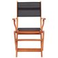 Dārza krēsli, 2 gab., melni, eikalipta masīvkoks un tekstilēns cena un informācija | Dārza krēsli | 220.lv