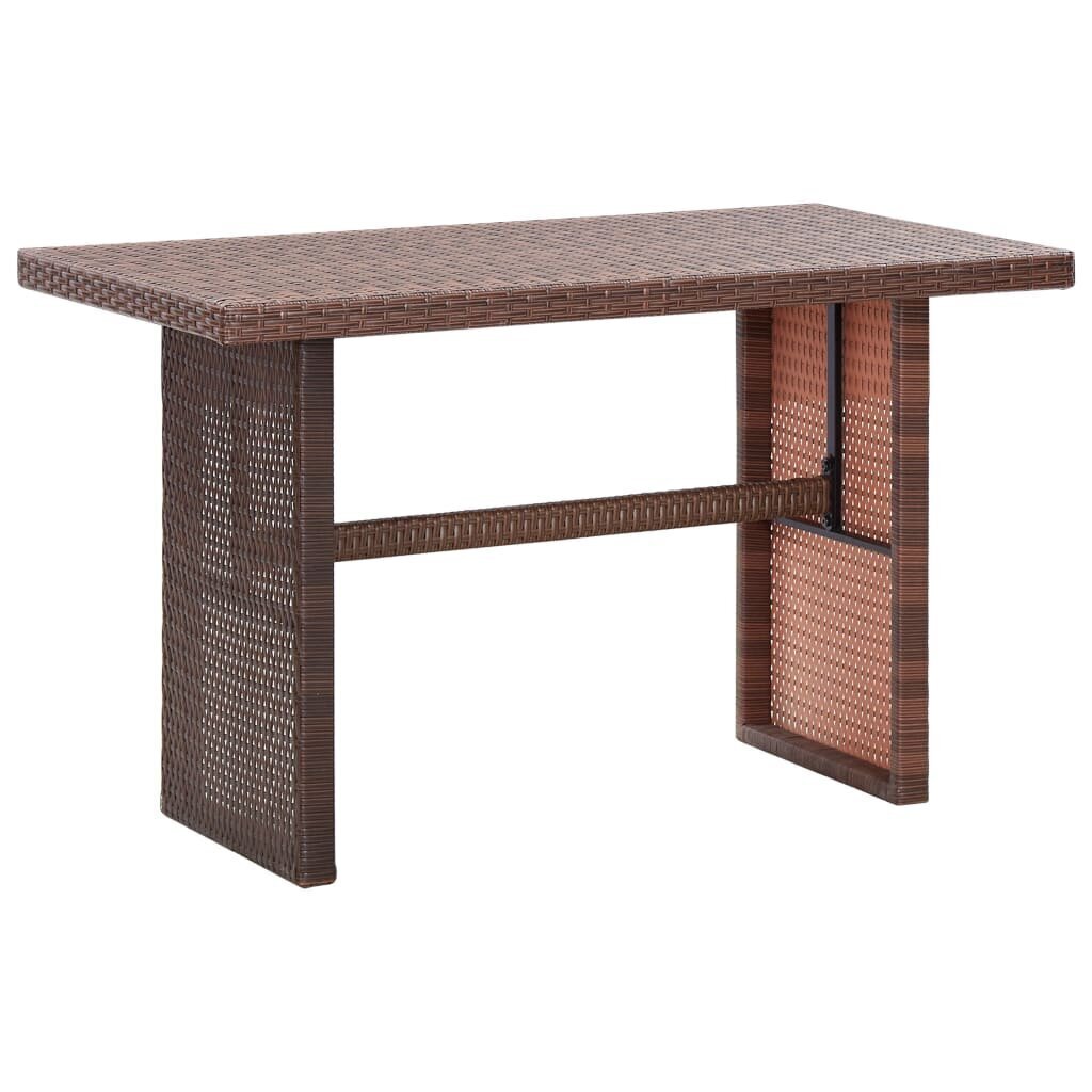 Dārza galds, brūns, 110x60x67 cm, PE rotangpalma cena un informācija | Dārza galdi | 220.lv