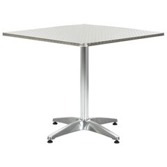 Dārza galds, sudraba krāsā, 80x80x70 cm, alumīnijs цена и информация | Столы для сада | 220.lv