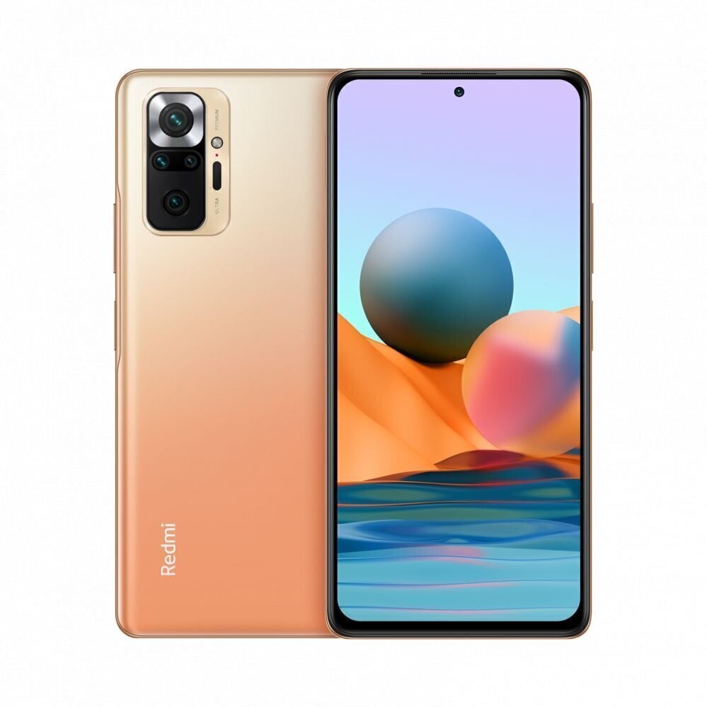 Телефон Xiaomi Redmi Note 10 Pro 6/128GB MZB08L0EU Gold цена | 220.lv