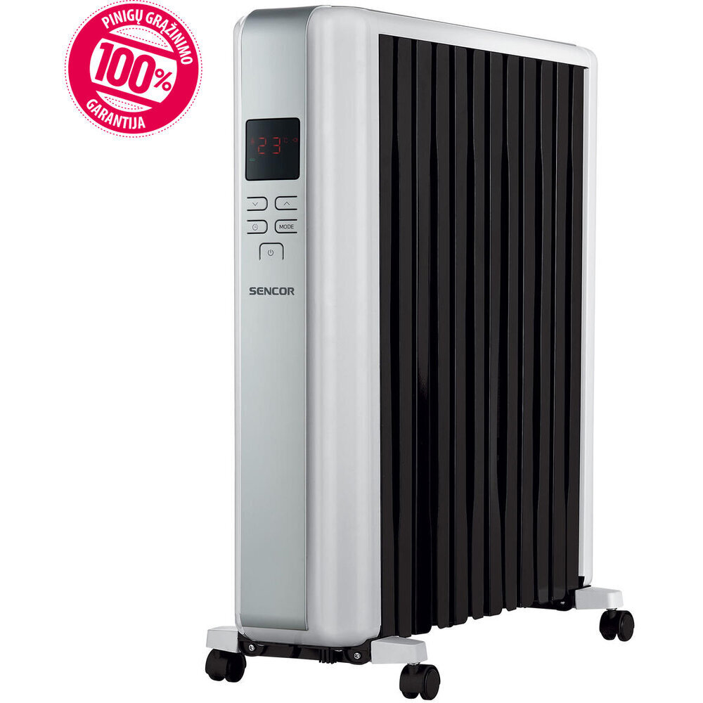 Eļļas radiators SENCOR SOH 8112WH, 2.5kW, 12 sekcijų, LCD, Remote cena un informācija | Sildītāji | 220.lv