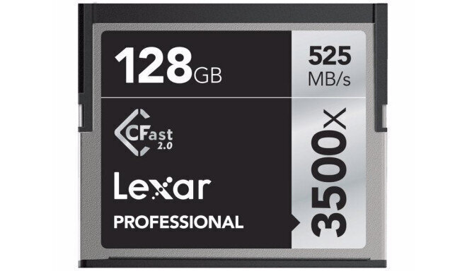 Lexar CFast 128GB Pro 3500X VPG-130 R525/W445 atmiņas karte cena un informācija | Atmiņas kartes fotokamerām | 220.lv
