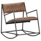 Šūpuļkrēsls vidaXL, gaiši brūna dabīgā āda cena un informācija | Atpūtas krēsli | 220.lv