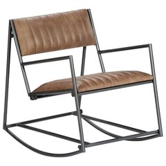 Šūpuļkrēsls vidaXL, gaiši brūna dabīgā āda цена и информация | Кресла в гостиную | 220.lv
