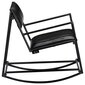 Šūpuļkrēsls vidaXL, melna dabīgā āda cena un informācija | Atpūtas krēsli | 220.lv