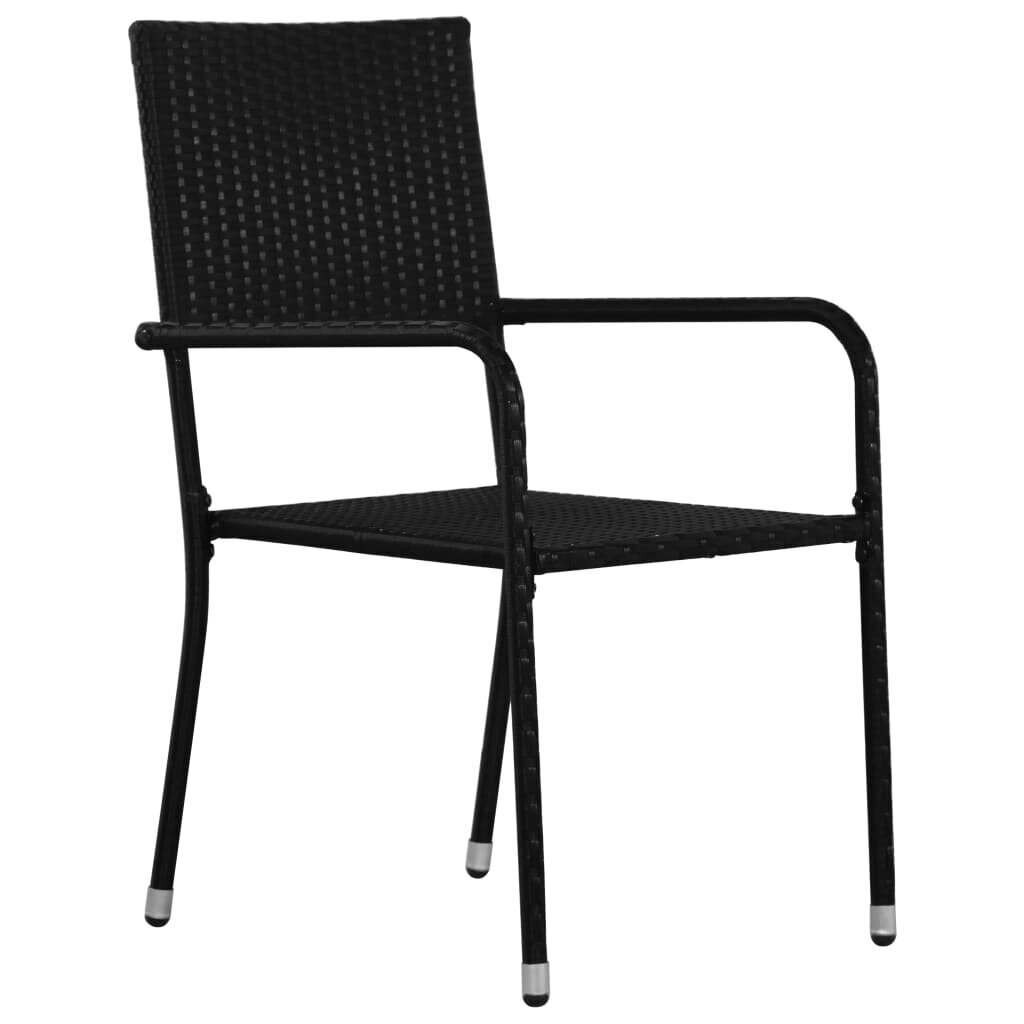 Dārza krēsli vidaXL, 2 gab., melna PE rotangpalma cena un informācija | Dārza krēsli | 220.lv