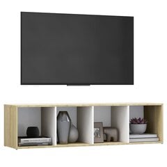 TV skapis, balts/sonoma ozols, 142,5x35x36,5 cm, saplāksnis cena un informācija | TV galdiņi | 220.lv