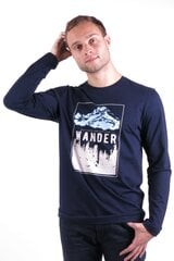 Vīriešu T-krekls ar garām piedurknēm VIGOSS 6211030005V0004, tumši zils cena un informācija | Vīriešu T-krekli | 220.lv