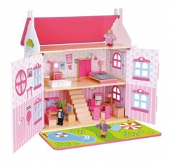 Двухэтажный деревянный кукольный домик TOOKY TOY цена и информация | Игрушки для девочек | 220.lv